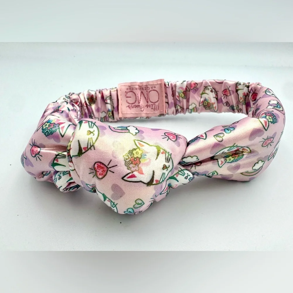 Pink Cat Print Headband